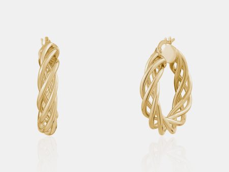 Open Gold Braided Hoops Online now