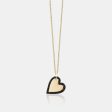 Black Diamond Border Heart Necklace For Discount