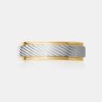 10K Two-Tone Diagonal Lines Wedding Band Online Sale