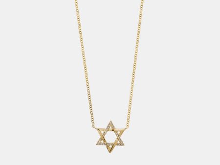 Half Diamond Star Of David Necklace Online Hot Sale