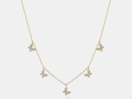 Dangling Diamond Butterfly Necklace Discount