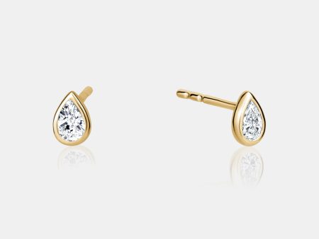 Diamond Bezel Set Pear Studs Online