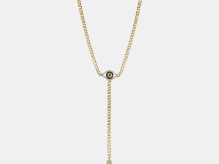 Diamond Evil Eye Hamsa Lariat Necklace Online Hot Sale