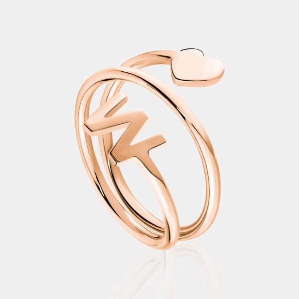 Spiral Ring with Heart and Initial Online