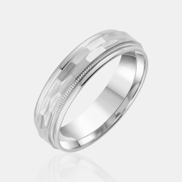 14K Hexagonal Milgrain Edge Wedding Band Sale