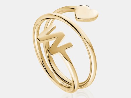 Spiral Ring with Heart and Initial Online