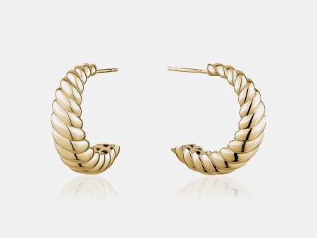 Gold Crescent Hoops Fashion