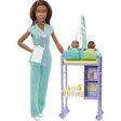 Barbie Careers Baby Doctor Playset With Brunette Fashion Doll, 2 Baby Dolls, Furniture & Accessories Online now