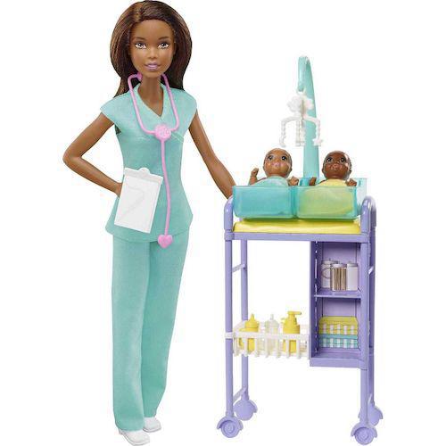 Barbie Careers Baby Doctor Playset With Brunette Fashion Doll, 2 Baby Dolls, Furniture & Accessories Online now