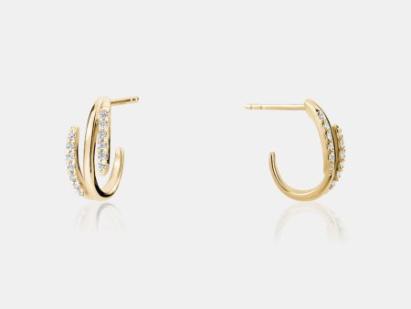 Diamond and Gold Crawler Earrings Hot on Sale