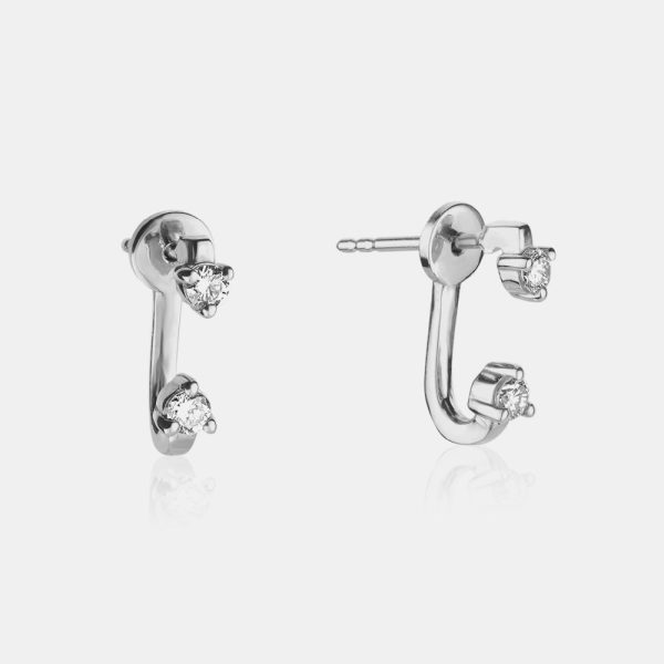 Double Prong Set Diamond Earring Online Hot Sale