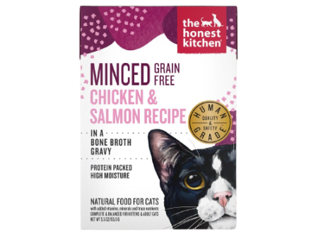 The Honest Kitchen Cat Minced Chicken & Salmon Recipe in Bone Broth For Discount